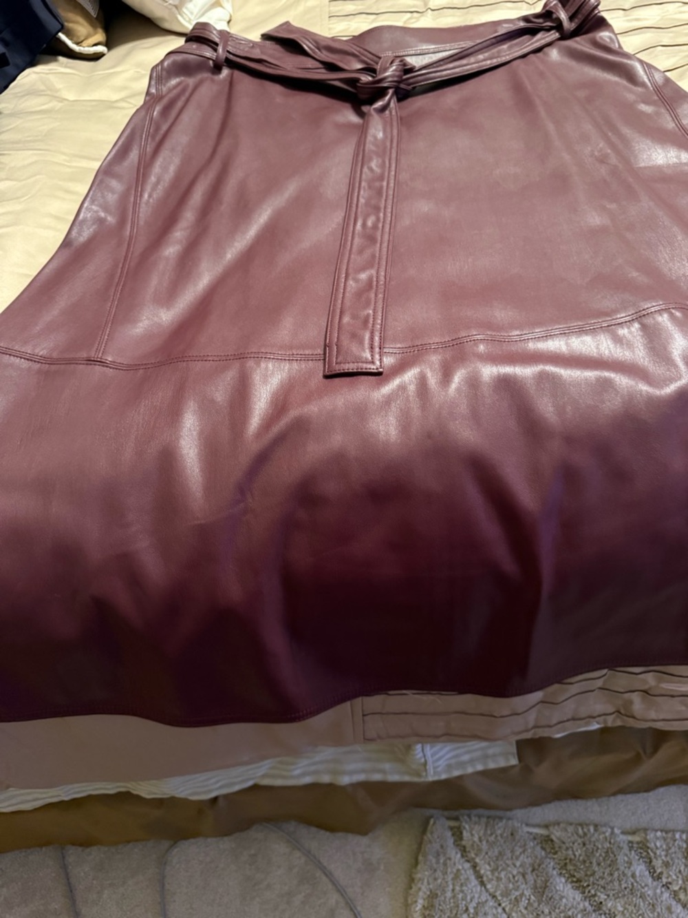 Ann Taylor Faux Leather Skirt in Burgundy